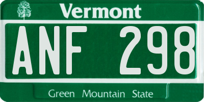 VT license plate ANF298