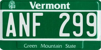 VT license plate ANF299