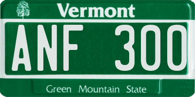 VT license plate ANF300