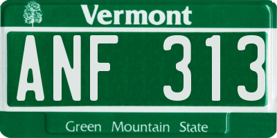 VT license plate ANF313