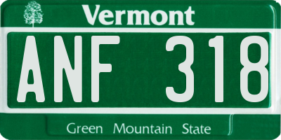 VT license plate ANF318
