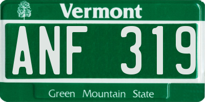 VT license plate ANF319