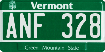 VT license plate ANF328