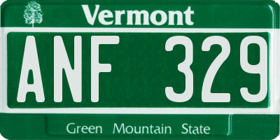 VT license plate ANF329