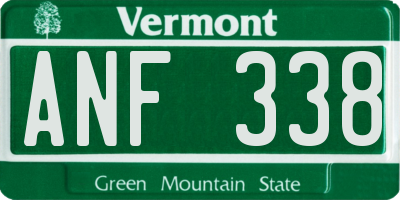 VT license plate ANF338