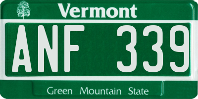 VT license plate ANF339