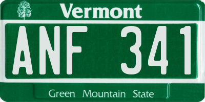 VT license plate ANF341