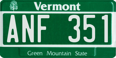 VT license plate ANF351