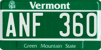 VT license plate ANF360