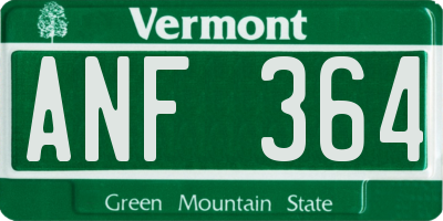 VT license plate ANF364