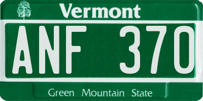 VT license plate ANF370