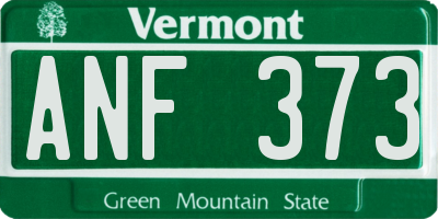 VT license plate ANF373