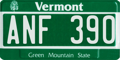 VT license plate ANF390