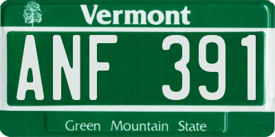 VT license plate ANF391