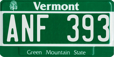 VT license plate ANF393