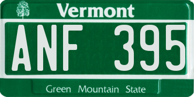 VT license plate ANF395
