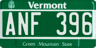 VT license plate ANF396