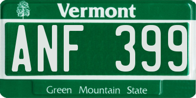 VT license plate ANF399