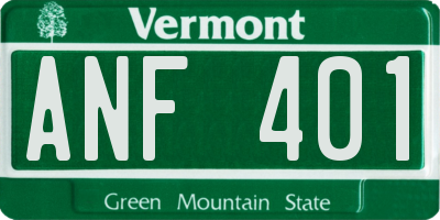 VT license plate ANF401