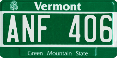 VT license plate ANF406