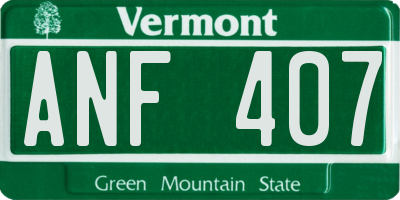 VT license plate ANF407