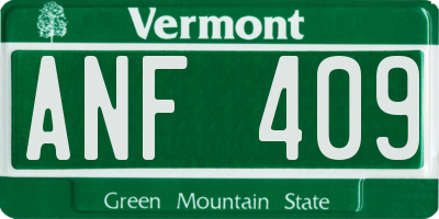 VT license plate ANF409
