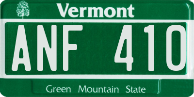 VT license plate ANF410