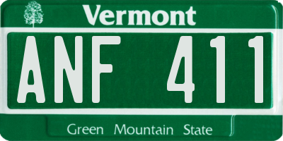 VT license plate ANF411
