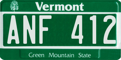 VT license plate ANF412