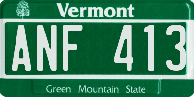 VT license plate ANF413