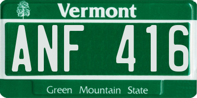 VT license plate ANF416