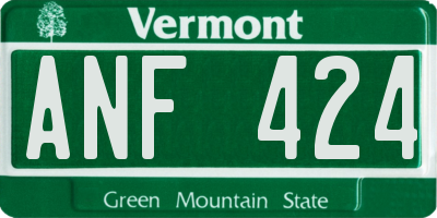 VT license plate ANF424