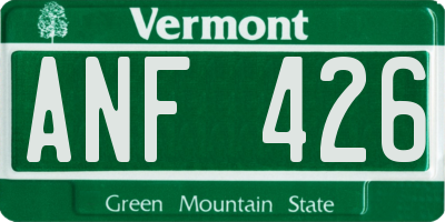 VT license plate ANF426