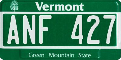 VT license plate ANF427