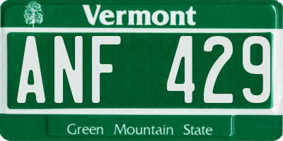 VT license plate ANF429