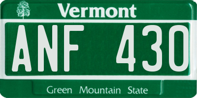 VT license plate ANF430