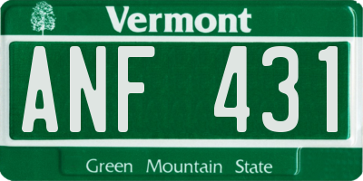 VT license plate ANF431