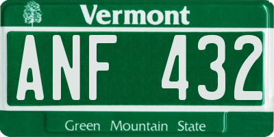 VT license plate ANF432
