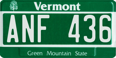 VT license plate ANF436