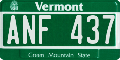 VT license plate ANF437