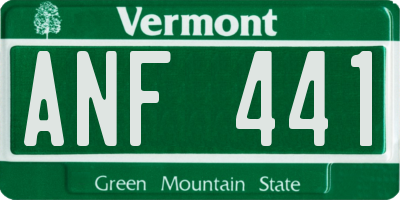 VT license plate ANF441