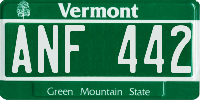 VT license plate ANF442
