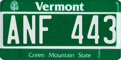 VT license plate ANF443