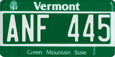 VT license plate ANF445