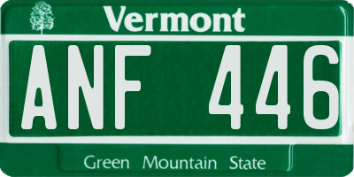 VT license plate ANF446