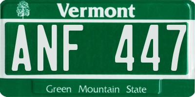 VT license plate ANF447