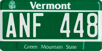 VT license plate ANF448