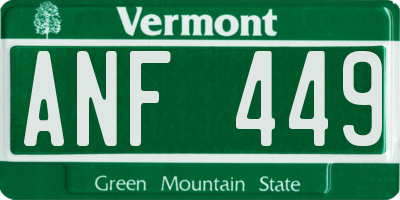 VT license plate ANF449