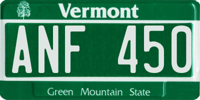 VT license plate ANF450