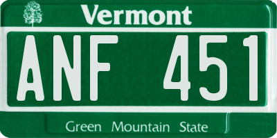 VT license plate ANF451